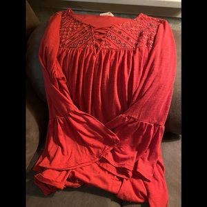 Long sleeved with ruffles edges